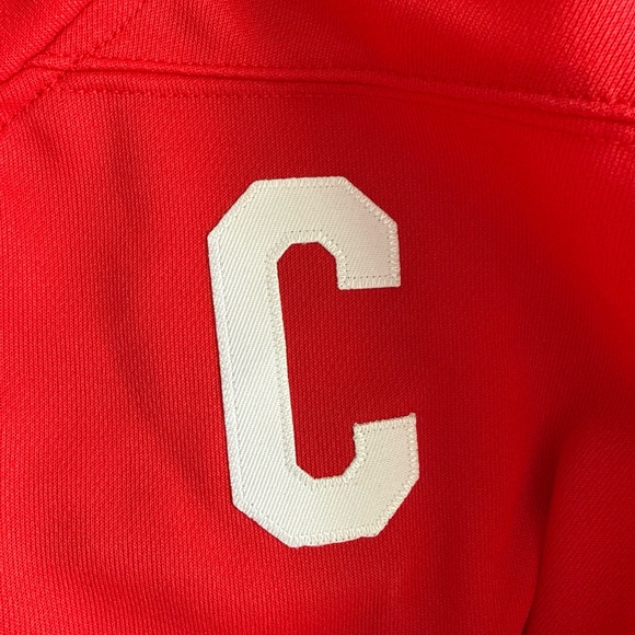 Red Bauer Hockey Jersey with Black Maple Leaf - Picture 5 of 8